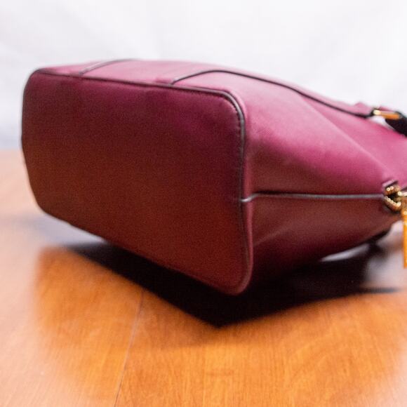 Large Purse STEVE MADDEN Maroon Top Handle Crossbody Satchel Designer Bag - Picture 7 of 8